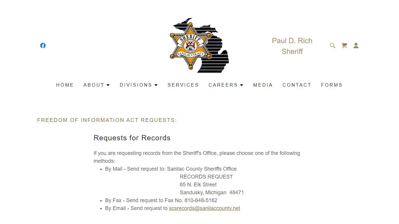 Records Requests - Sanilac County Sheriff's Office