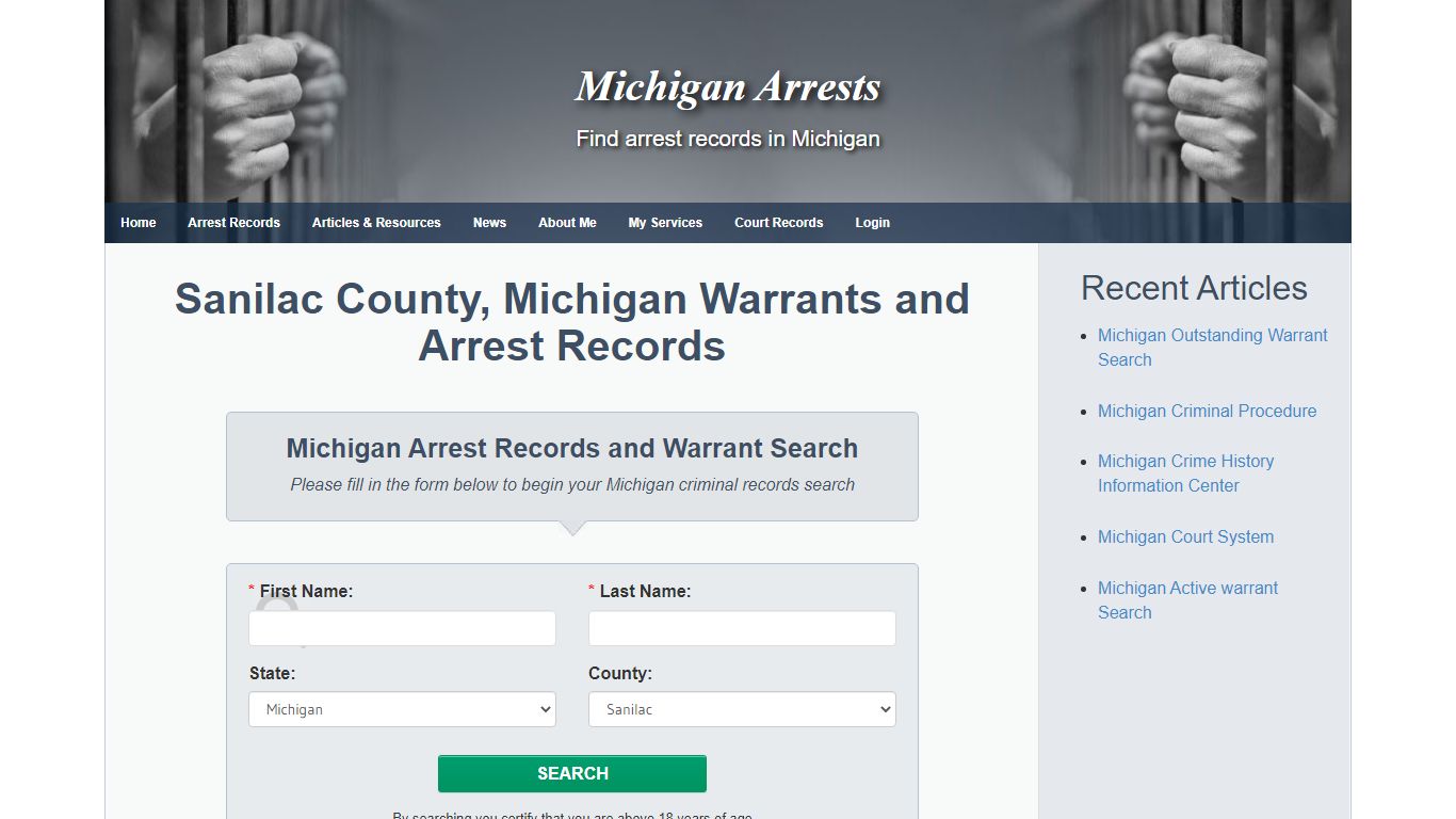 Sanilac County, Michigan Warrants and Arrest Records